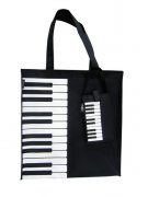 Taška na nákup klaviatura - černo/bílá