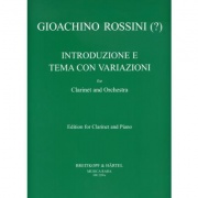 Introduction Thema + Variationen pro klarinet a klavír od Rossini Gioacchino