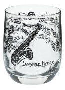 Sklenice s potiskem hudební nástroj saxofón 2,75 dl