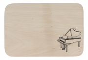 Dubová deska na krájení s potiskem klavíru 22 x 14,5 cm