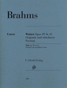Waltz Op 39 No 15 Original & Simplified Piano - Původní a zjednodušená verze, jediné vydání z HN 1286 a 1287