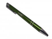 Pero kovové kuličkové - housle - zelená barva