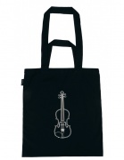 Černá taška s potiskem - houslí