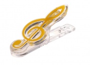 Kolíček na prádlo ve tvaru houslový klíč - žlutá barva