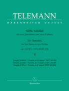 Šest sonát op. 2  - Georg Philipp Telemann - pro dvě flétny nebo dvoje housle svazek 2 op. 2